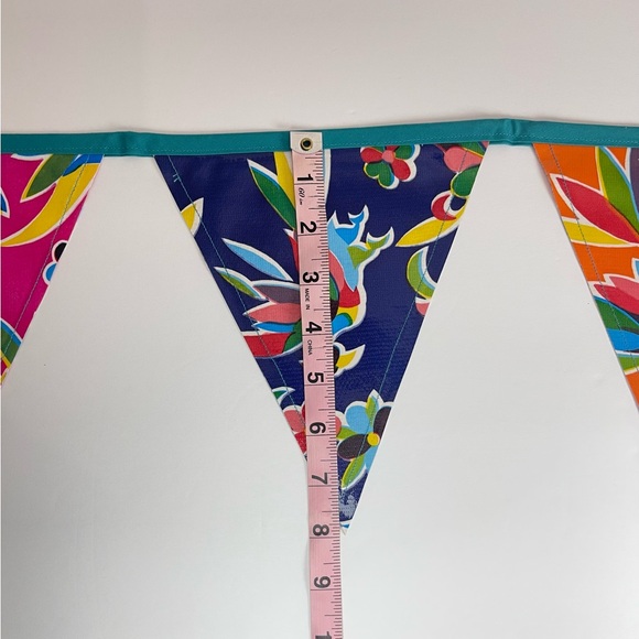 Handmade Mexican oilcloth bunting pennant flags banner - Picture 5 of 13